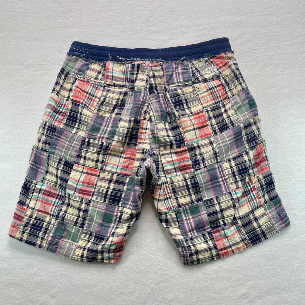 Denim & Supply Ralph Lauren Shorts Mens Large Multi Plaid Patchwork Bandana - Picture 2 of 7